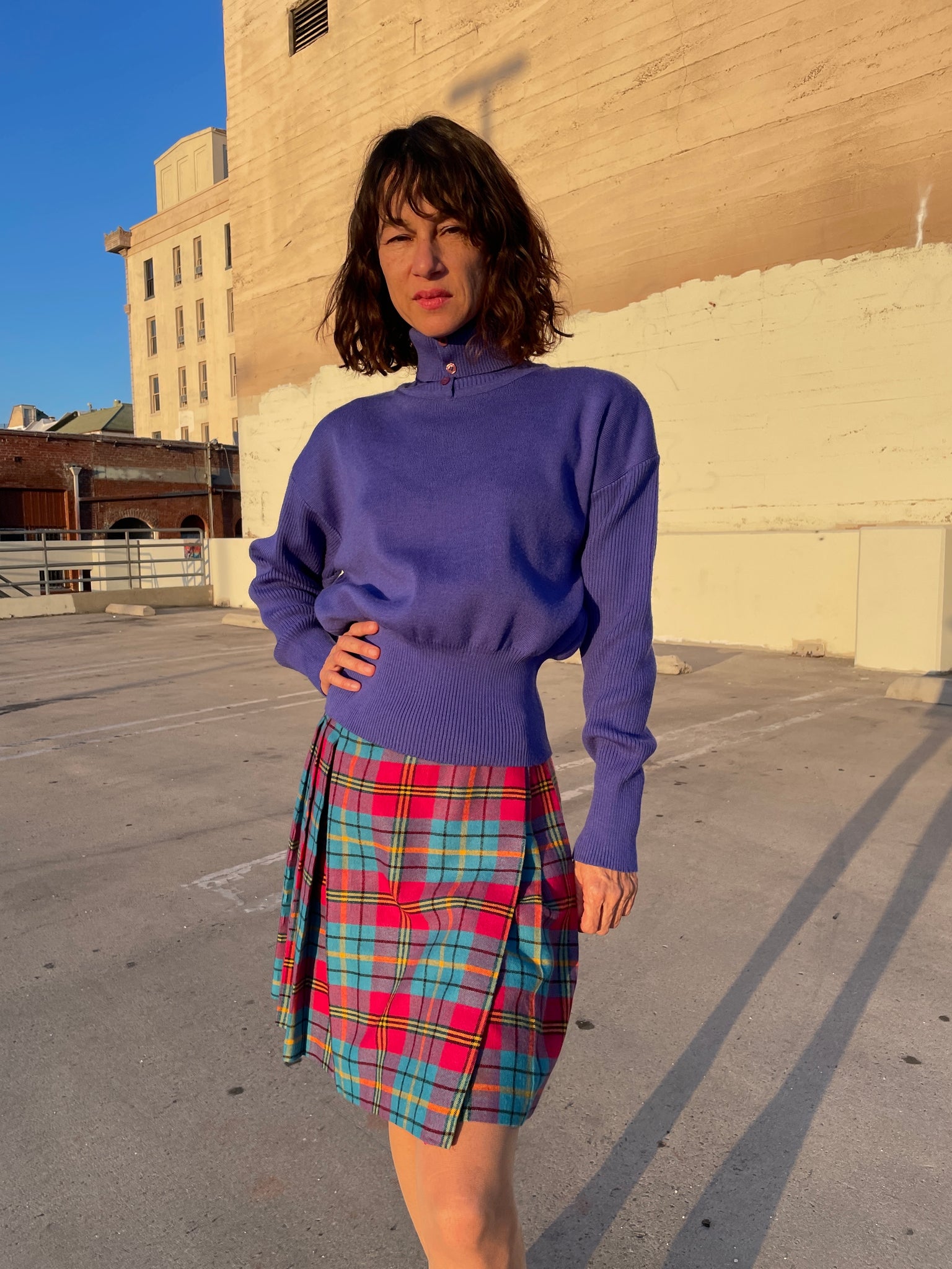 Christmas plaid hotsell skirt 80s