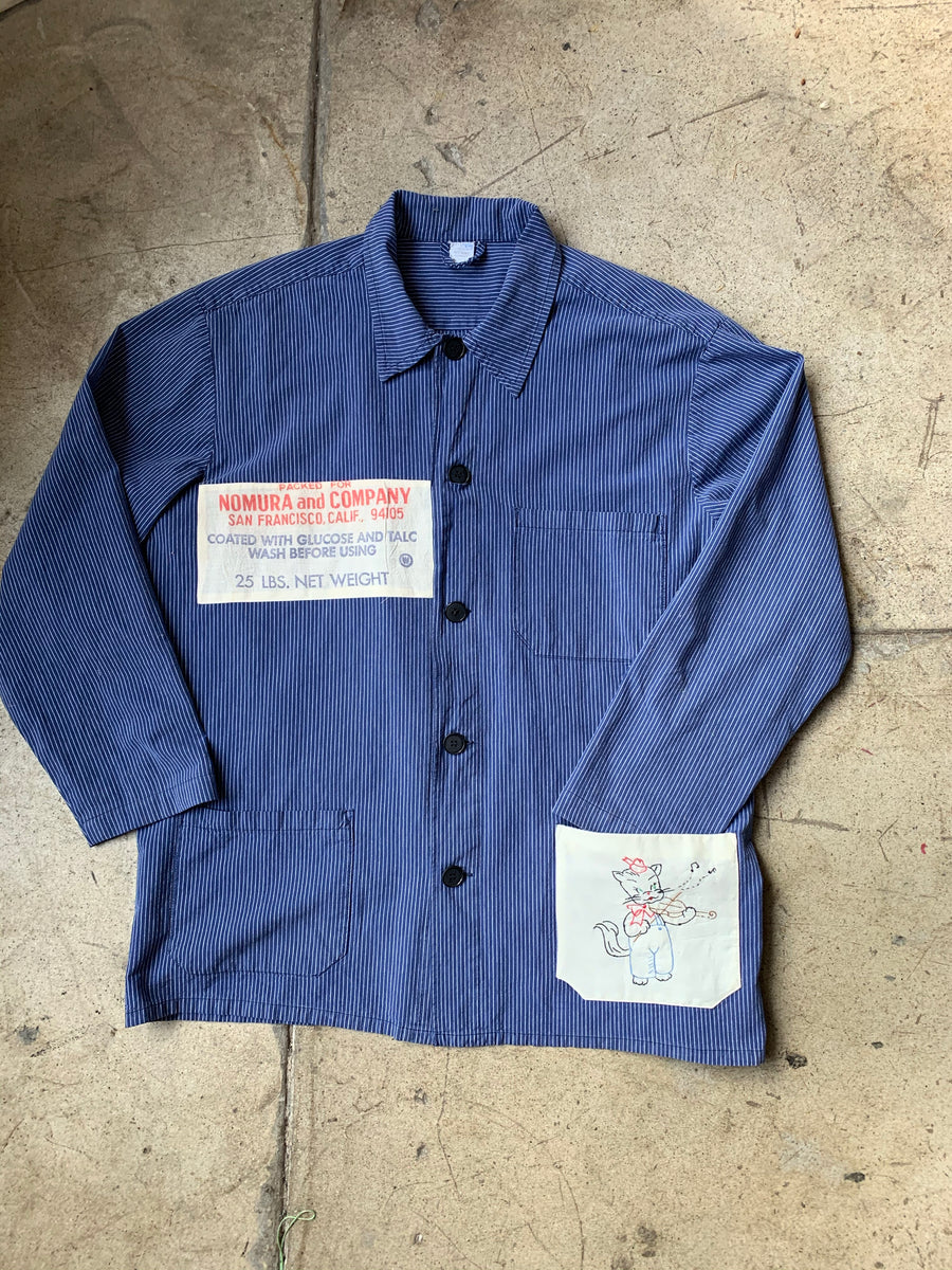 Fiddlin’ Kitty Railroad Stripe Workwear Long Sleeve Button Up – 3 Women